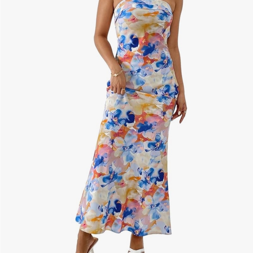 Floral Strapless Maxi Dress